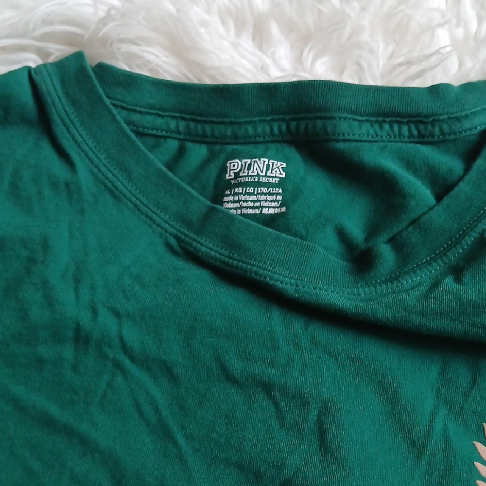 PINK Victoria's Secret Green Long Sleeve Tee